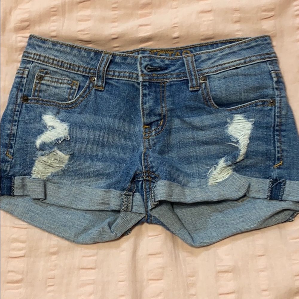 jean shorts with rips